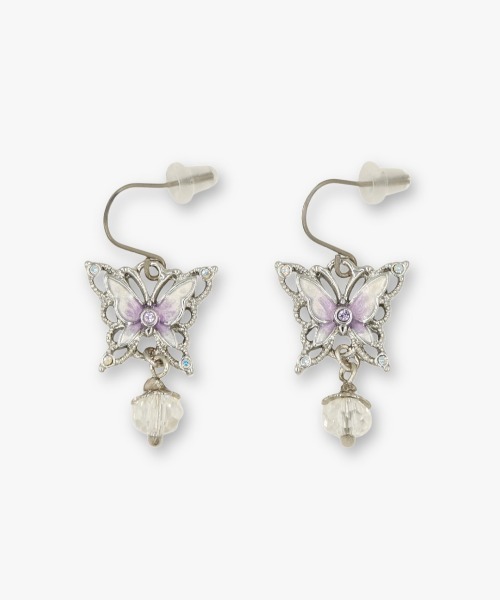 ANNA SUI(アナスイ)の「蝶モチーフ フックピアス(ピアス(両耳用)・レディース・パープル/ホワイト・ONE SIZE)」の5枚目の写真