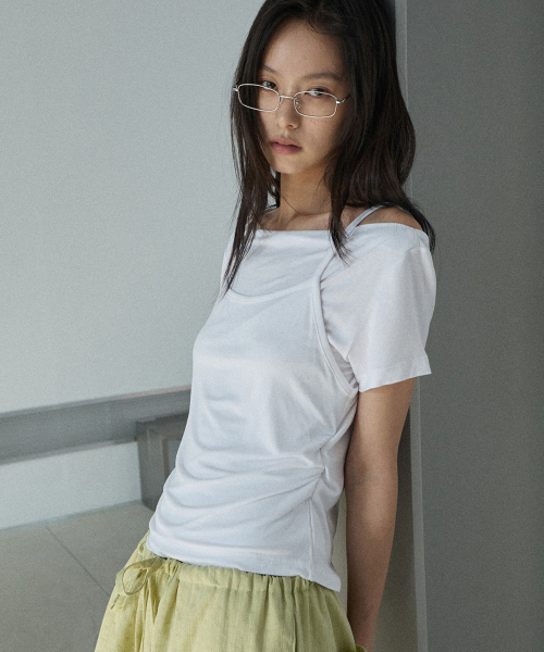RENSE(レンセ)の「Cami Layered T-Shirt White(Tシャツ/カットソー・レディース・その他・OS)」の1枚目の写真