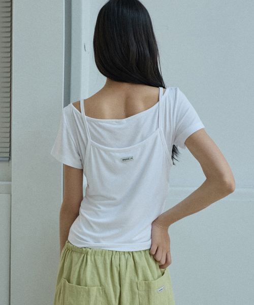 RENSE(レンセ)の「Cami Layered T-Shirt White(Tシャツ/カットソー・レディース・その他・OS)」の2枚目の写真