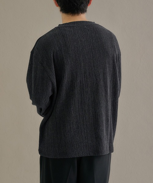 epnok(エプノック)の「ベーシックルーズシャーリングヘンリーネックTee(Tシャツ/カットソー・メンズ・ブラウン/オフホワイト/チャコールグレー・SMALL/LARGE/MEDIUM)」の13枚目の写真