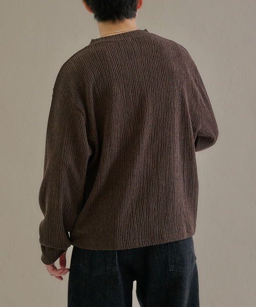 epnok(エプノック)の「ベーシックルーズシャーリングヘンリーネックTee(Tシャツ/カットソー・メンズ・ブラウン/オフホワイト/チャコールグレー・SMALL/LARGE/MEDIUM)」の22枚目の写真
