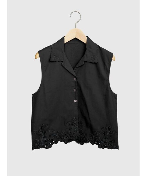 FIKA.(フィーカ)の「Open collar cutwork shirt(シャツ/ブラウス・レディース・オフホワイト/ブラック・MEDIUM)」の18枚目の写真