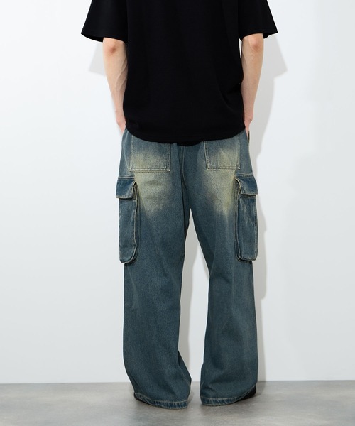 NAVY（ネイビー）の「【NAVY/ネイビー】 3Dデニムカーゴパンツ（カーゴパンツ・メンズ・ブラック/ブルー・XL/L/M/S）」の4枚目の写真
