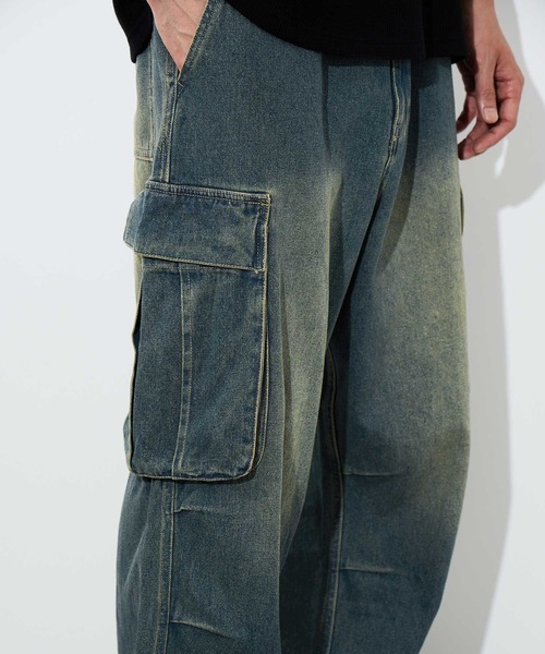 NAVY（ネイビー）の「【NAVY/ネイビー】 3Dデニムカーゴパンツ（カーゴパンツ・メンズ・ブラック/ブルー・XL/L/M/S）」の5枚目の写真