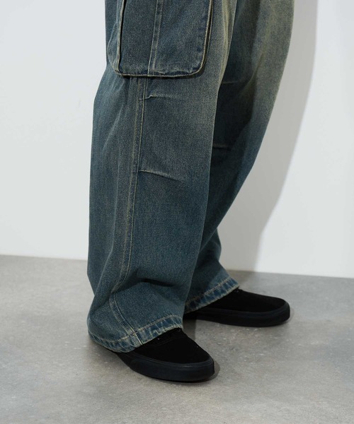 NAVY（ネイビー）の「【NAVY/ネイビー】 3Dデニムカーゴパンツ（カーゴパンツ・メンズ・ブラック/ブルー・XL/L/M/S）」の6枚目の写真