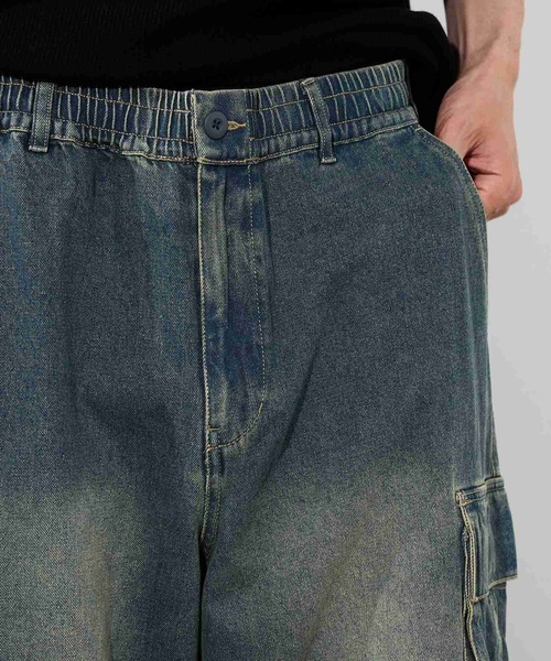 NAVY（ネイビー）の「【NAVY/ネイビー】 3Dデニムカーゴパンツ（カーゴパンツ・メンズ・ブラック/ブルー・XL/L/M/S）」の7枚目の写真