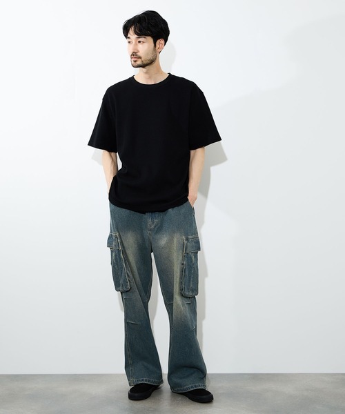 NAVY（ネイビー）の「【NAVY/ネイビー】 3Dデニムカーゴパンツ（カーゴパンツ・メンズ・ブラック/ブルー・XL/L/M/S）」の8枚目の写真