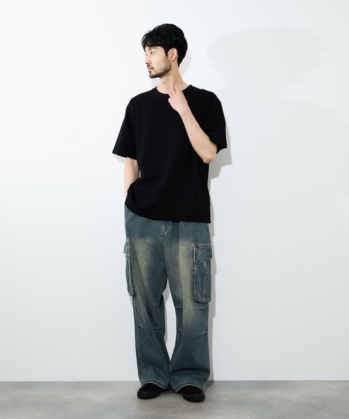 NAVY（ネイビー）の「【NAVY/ネイビー】 3Dデニムカーゴパンツ（カーゴパンツ・メンズ・ブラック/ブルー・XL/L/M/S）」の9枚目の写真