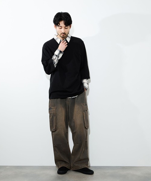 NAVY（ネイビー）の「【NAVY/ネイビー】 3Dデニムカーゴパンツ（カーゴパンツ・メンズ・ブラック/ブルー・XL/L/M/S）」の13枚目の写真