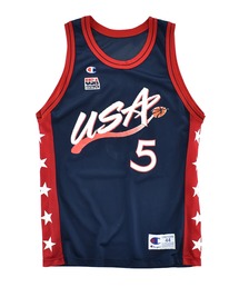 【USED】90's Champion "TEAM USA #5" バスケ ゲームシャツ USA製