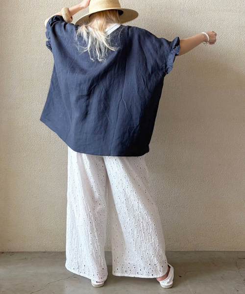 JOURNAL STANDARD LUXE(ジャーナルスタンダード ラックス)の「【SOIL】 60s CAMBRIC ALL HEMLA WIDE EASY PAN(その他パンツ・レディース・ブラウン/ホワイト・2)」の1枚目の写真