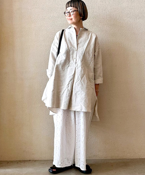 JOURNAL STANDARD LUXE(ジャーナルスタンダード ラックス)の「【SOIL】 60s CAMBRIC ALL HEMLA WIDE EASY PAN(その他パンツ・レディース・ブラウン/ホワイト・2)」の5枚目の写真