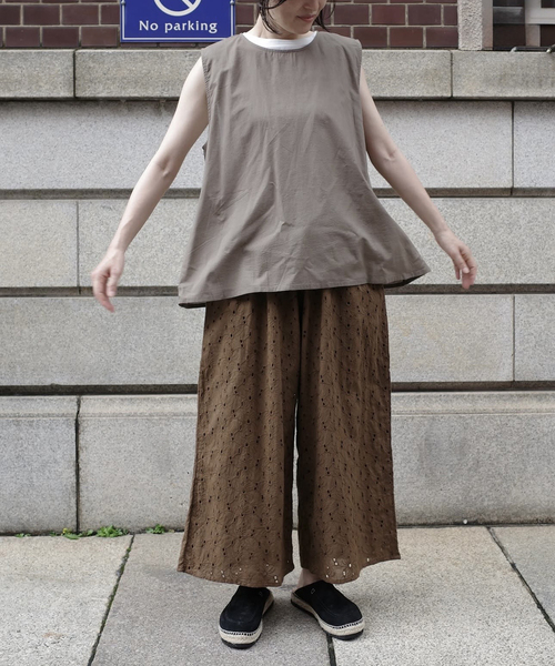 JOURNAL STANDARD LUXE(ジャーナルスタンダード ラックス)の「【SOIL】 60s CAMBRIC ALL HEMLA WIDE EASY PAN(その他パンツ・レディース・ブラウン/ホワイト・2)」の11枚目の写真