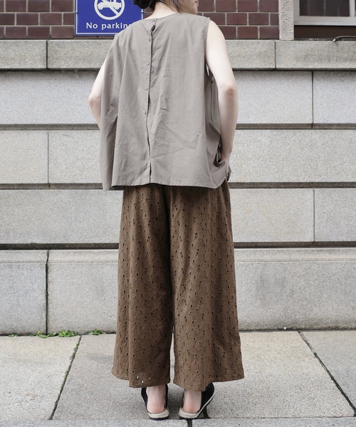 JOURNAL STANDARD LUXE(ジャーナルスタンダード ラックス)の「【SOIL】 60s CAMBRIC ALL HEMLA WIDE EASY PAN(その他パンツ・レディース・ブラウン/ホワイト・2)」の12枚目の写真