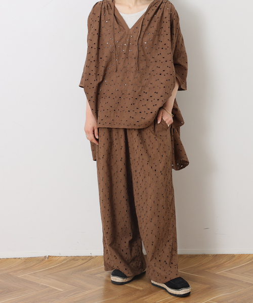 JOURNAL STANDARD LUXE(ジャーナルスタンダード ラックス)の「【SOIL】 60s CAMBRIC ALL HEMLA WIDE EASY PAN(その他パンツ・レディース・ブラウン/ホワイト・2)」の14枚目の写真