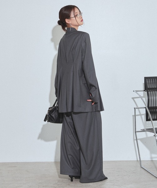 PAGEBOY（ページボーイ）の「セットアップワイドスラックス【セットアップ対応/無地色のみイージーケア】（スラックス・レディース・グレー/チェック/ブラック系その他/ブラック・FREE）」の22枚目の写真