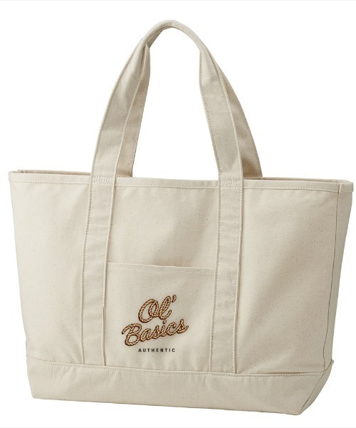 Ol' Basics(オールベーシックス)の「Ol' Basics(オール・ベーシックス) ビッグトートバッグ キャンバス ロープロゴ プリント 鞄 BAG アメカジ メンズ レディース ユニセックス(トートバッグ・レディース・ナチュラル・FREE)」の1枚目の写真