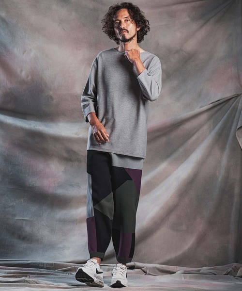 ANGENEHM(アンゲネーム)の「mlt5802-Smooth Jersey Narrow Boat-Neck 3-4 Sleeve T-shirt 7分袖Tシャツ(AG07-002acg)(Tシャツ/カットソー・メンズ・オフホワイト/ミント/ブラック/ミックスグレー/ワイン・S/M/L)」の19枚目の写真