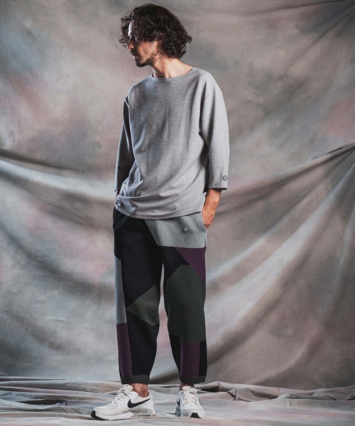 ANGENEHM(アンゲネーム)の「mlt5802-Smooth Jersey Narrow Boat-Neck 3-4 Sleeve T-shirt 7分袖Tシャツ(AG07-002acg)(Tシャツ/カットソー・メンズ・オフホワイト/ミント/ブラック/ミックスグレー/ワイン・S/M/L)」の20枚目の写真
