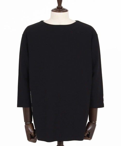 ANGENEHM(アンゲネーム)の「mlt5802-Smooth Jersey Narrow Boat-Neck 3-4 Sleeve T-shirt 7分袖Tシャツ(AG07-002acg)(Tシャツ/カットソー・メンズ・オフホワイト/ミント/ブラック/ミックスグレー/ワイン・S/M/L)」の12枚目の写真