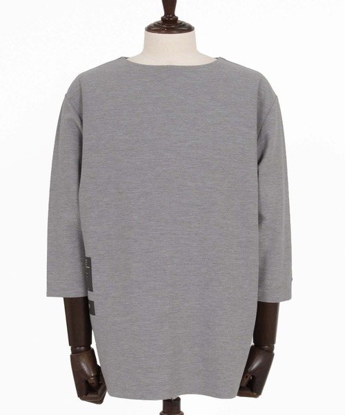 ANGENEHM(アンゲネーム)の「mlt5802-Smooth Jersey Narrow Boat-Neck 3-4 Sleeve T-shirt 7分袖Tシャツ(AG07-002acg)(Tシャツ/カットソー・メンズ・オフホワイト/ミント/ブラック/ミックスグレー/ワイン・S/M/L)」の13枚目の写真