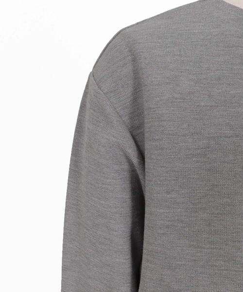 ANGENEHM(アンゲネーム)の「mlt5802-Smooth Jersey Narrow Boat-Neck 3-4 Sleeve T-shirt 7分袖Tシャツ(AG07-002acg)(Tシャツ/カットソー・メンズ・オフホワイト/ミント/ブラック/ミックスグレー/ワイン・S/M/L)」の6枚目の写真