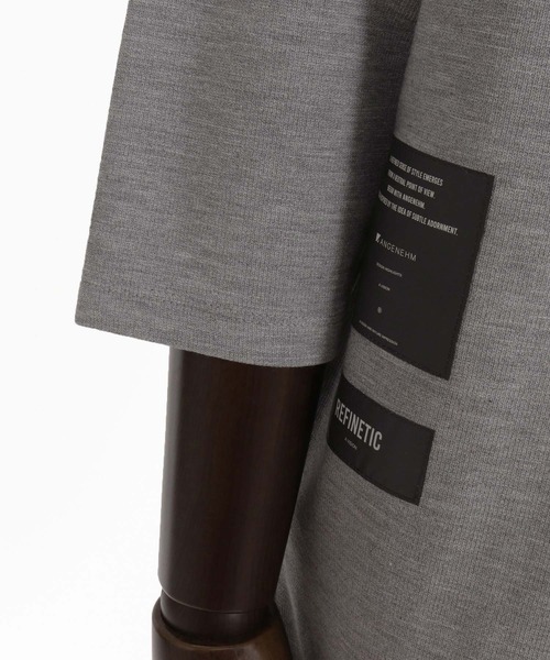 ANGENEHM(アンゲネーム)の「mlt5802-Smooth Jersey Narrow Boat-Neck 3-4 Sleeve T-shirt 7分袖Tシャツ(AG07-002acg)(Tシャツ/カットソー・メンズ・オフホワイト/ミント/ブラック/ミックスグレー/ワイン・S/M/L)」の8枚目の写真