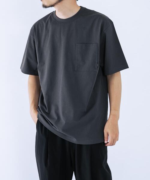 EKAL(エカル)の「『イージーケア』ベーシックポケットTシャツ(Tシャツ/カットソー・メンズ・ホワイト/チャコールグレー/パープル・LARGE/MEDIUM)」の2枚目の写真