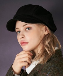 VARZAR/バザール/Metal tip herringbone newsboy cap