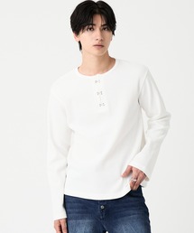 EVOLVERA | Thermal Henley Neck Hook Long T-shirt / サーマルヘンリーネック フック ロングT(Tシャツ/カットソー)