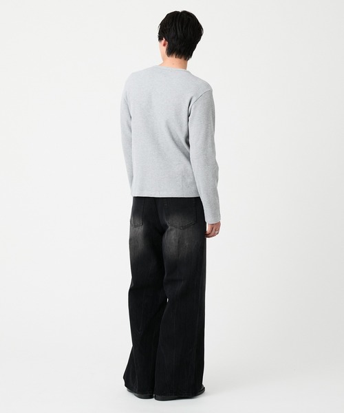 EVOLVERA(エボルヴェラー)の「Thermal Henley Neck Hook Long T-shirt / サーマルヘンリーネック フック ロングT(Tシャツ/カットソー・メンズ・ホワイト/グレー/ブラック系1・M/L)」の12枚目の写真