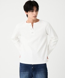 EVOLVERA（エボルヴェラー）の「Thermal Henley Neck Hook Long T-shirt / サーマルヘンリーネック フック ロングT（Tシャツ/カットソー）」