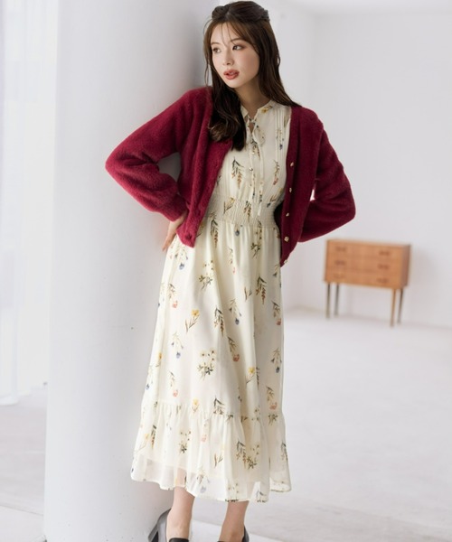 MISCH MASCH(ミッシュマッシュ)の「2026秋冬新作 オータムボタニカルティアードワンピース(ワンピース・レディース・ブラウン/レッド/アイボリー・M/S)」の2枚目の写真