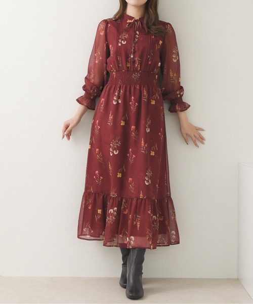 MISCH MASCH(ミッシュマッシュ)の「2026秋冬新作 オータムボタニカルティアードワンピース(ワンピース・レディース・ブラウン/レッド/アイボリー・M/S)」の12枚目の写真