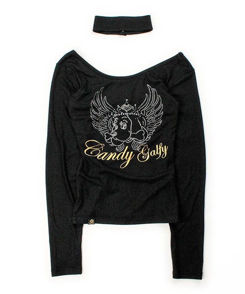 GALFY(ガルフィー)の「Candy Galfy-キラキラQUEEN Tee(Tシャツ/カットソー・レディース・ピンク/ブラック・FREE)」の14枚目の写真