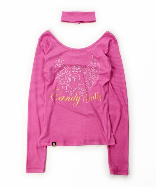 GALFY(ガルフィー)の「Candy Galfy-キラキラQUEEN Tee(Tシャツ/カットソー・レディース・ピンク/ブラック・FREE)」の8枚目の写真