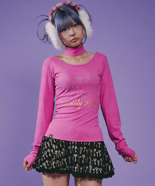 GALFY(ガルフィー)の「Candy Galfy-キラキラQUEEN Tee(Tシャツ/カットソー・レディース・ピンク/ブラック・FREE)」の11枚目の写真
