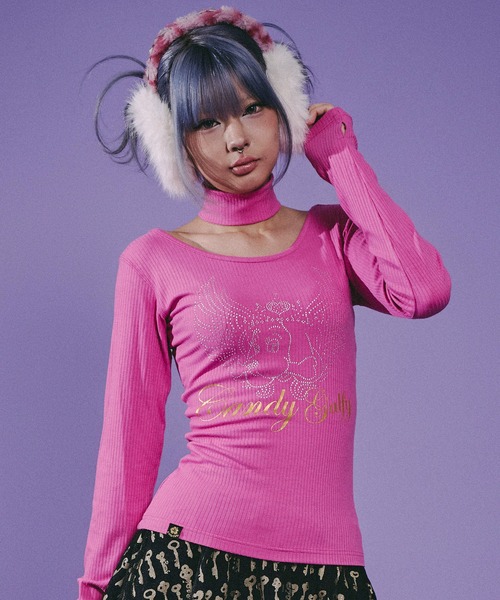 GALFY(ガルフィー)の「Candy Galfy-キラキラQUEEN Tee(Tシャツ/カットソー・レディース・ピンク/ブラック・FREE)」の10枚目の写真