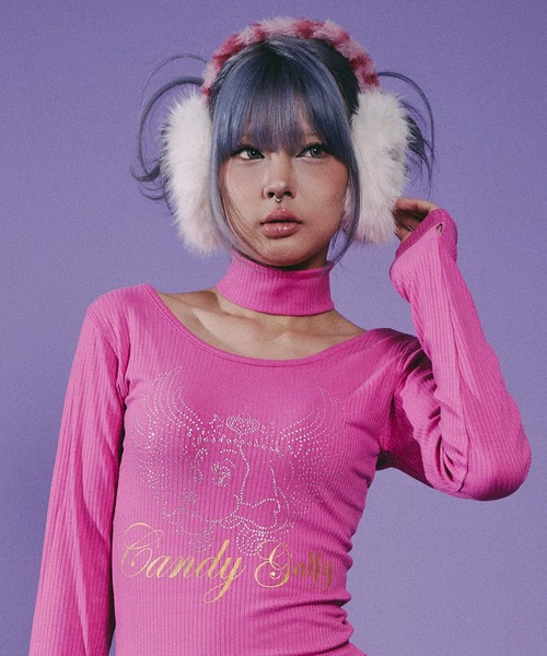 GALFY(ガルフィー)の「Candy Galfy-キラキラQUEEN Tee(Tシャツ/カットソー・レディース・ピンク/ブラック・FREE)」の18枚目の写真