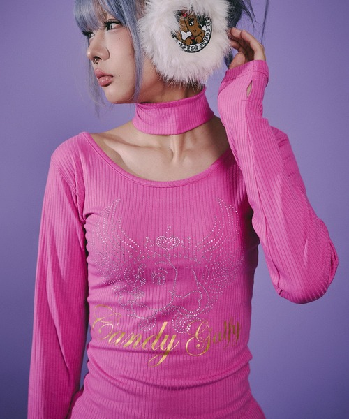 GALFY(ガルフィー)の「Candy Galfy-キラキラQUEEN Tee(Tシャツ/カットソー・レディース・ピンク/ブラック・FREE)」の17枚目の写真