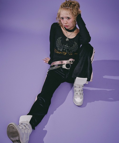 GALFY(ガルフィー)の「Candy Galfy-キラキラQUEEN Tee(Tシャツ/カットソー・レディース・ピンク/ブラック・FREE)」の6枚目の写真