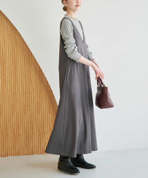 SLOBE IENA(スローブイエナ)の「《/WEB限定カラーあり》フロントジップフレアワンピース(ワンピース・レディース・チャコールグレー/カーキ/ブラック・FREE)」の11枚目の写真