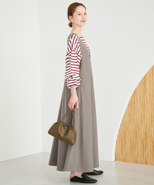 SLOBE IENA(スローブイエナ)の「《/WEB限定カラーあり》フロントジップフレアワンピース(ワンピース・レディース・チャコールグレー/カーキ/ブラック・FREE)」の15枚目の写真