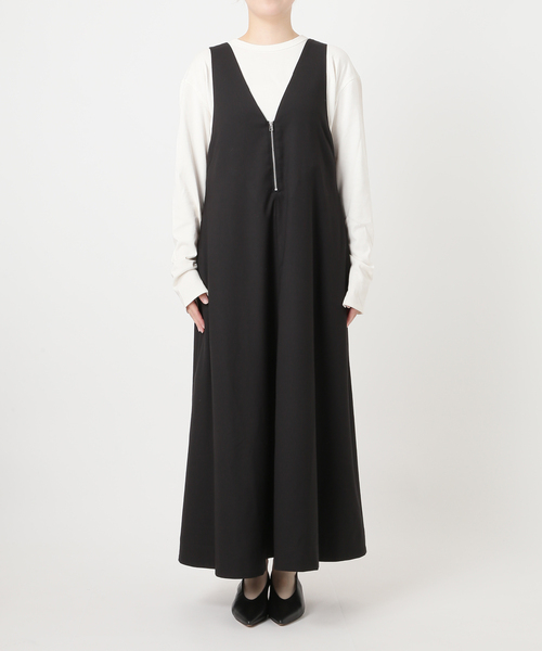 SLOBE IENA(スローブイエナ)の「《/WEB限定カラーあり》フロントジップフレアワンピース(ワンピース・レディース・チャコールグレー/カーキ/ブラック・FREE)」の17枚目の写真