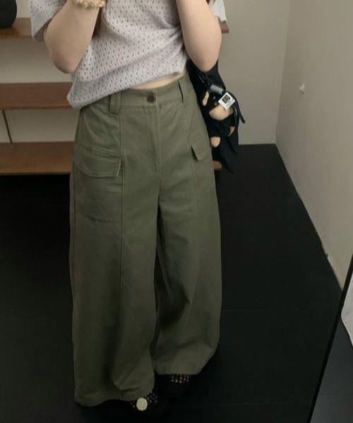 FLINEA(フリネア)の「コットンカーゴパンツ(その他パンツ・レディース・ベージュ/カーキ・FREE)」の1枚目の写真