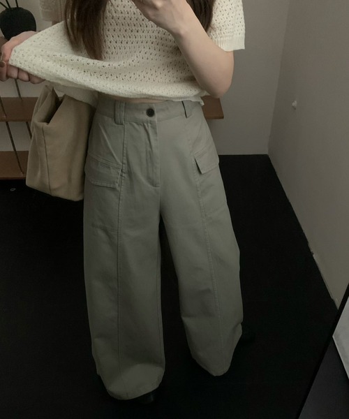 FLINEA(フリネア)の「コットンカーゴパンツ(その他パンツ・レディース・ベージュ/カーキ・FREE)」の4枚目の写真