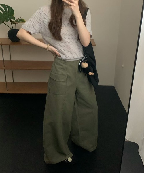 FLINEA(フリネア)の「コットンカーゴパンツ(その他パンツ・レディース・ベージュ/カーキ・FREE)」の8枚目の写真