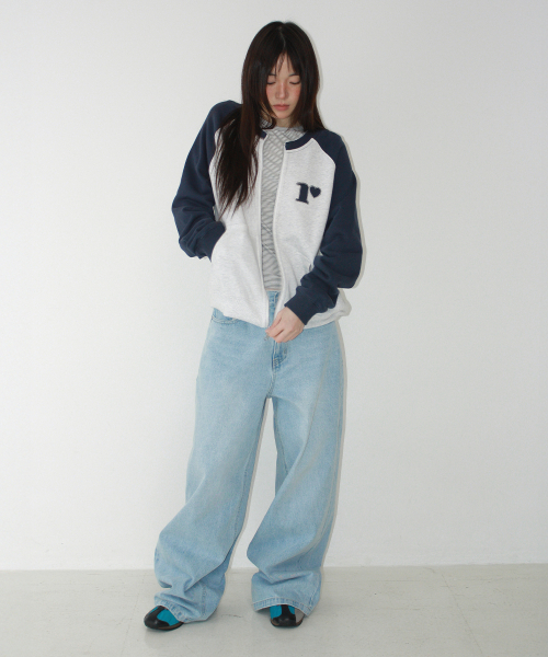 RONRON（ロンロン）の「COLLARLESS RAGLAN ZIP UP WHITE MELNAGE（その他トップス・レディース・その他・FREE）」の3枚目の写真