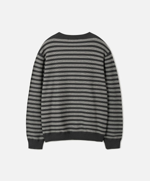 247SERIES(247シリーズ)の「マルチストライプニットスウェーター CHARCOAL(ニット/セーター・メンズ・チャコール・SMALL/MEDIUM/LARGE/X-LARGE/X-SMALL)」の2枚目の写真