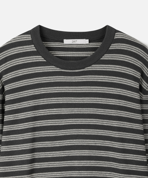 247SERIES(247シリーズ)の「マルチストライプニットスウェーター CHARCOAL(ニット/セーター・メンズ・チャコール・SMALL/MEDIUM/LARGE/X-LARGE/X-SMALL)」の3枚目の写真